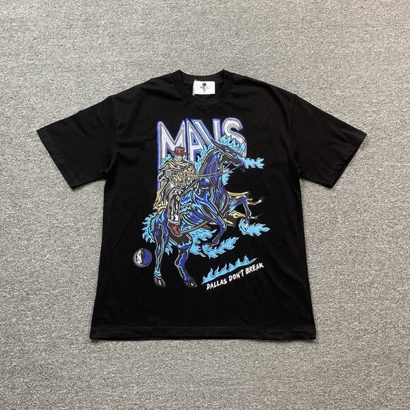 Warren Lotas Dallas Mavericks Cool Skull Theme Black T Shirt